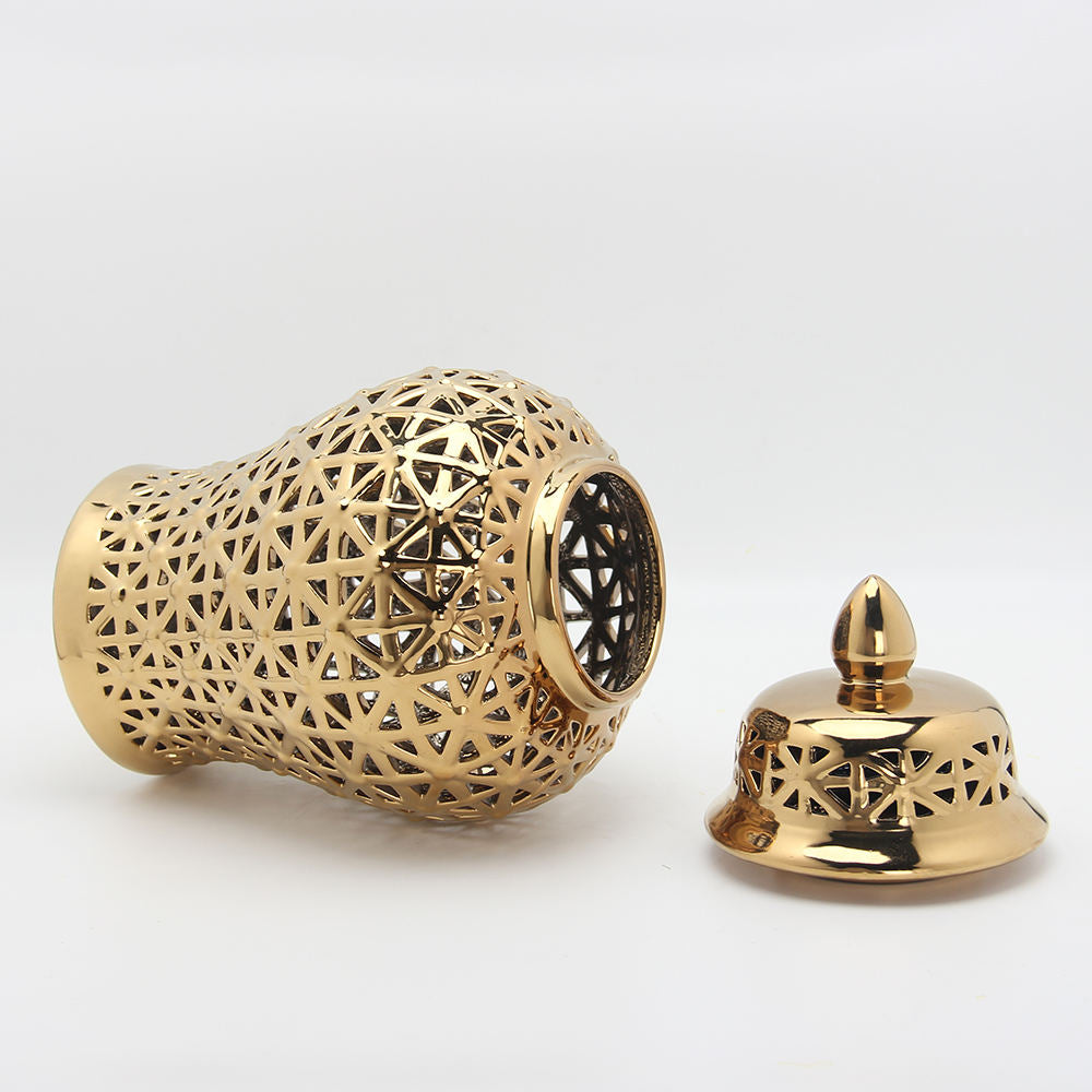 Gold Cross Style Ginger Jar