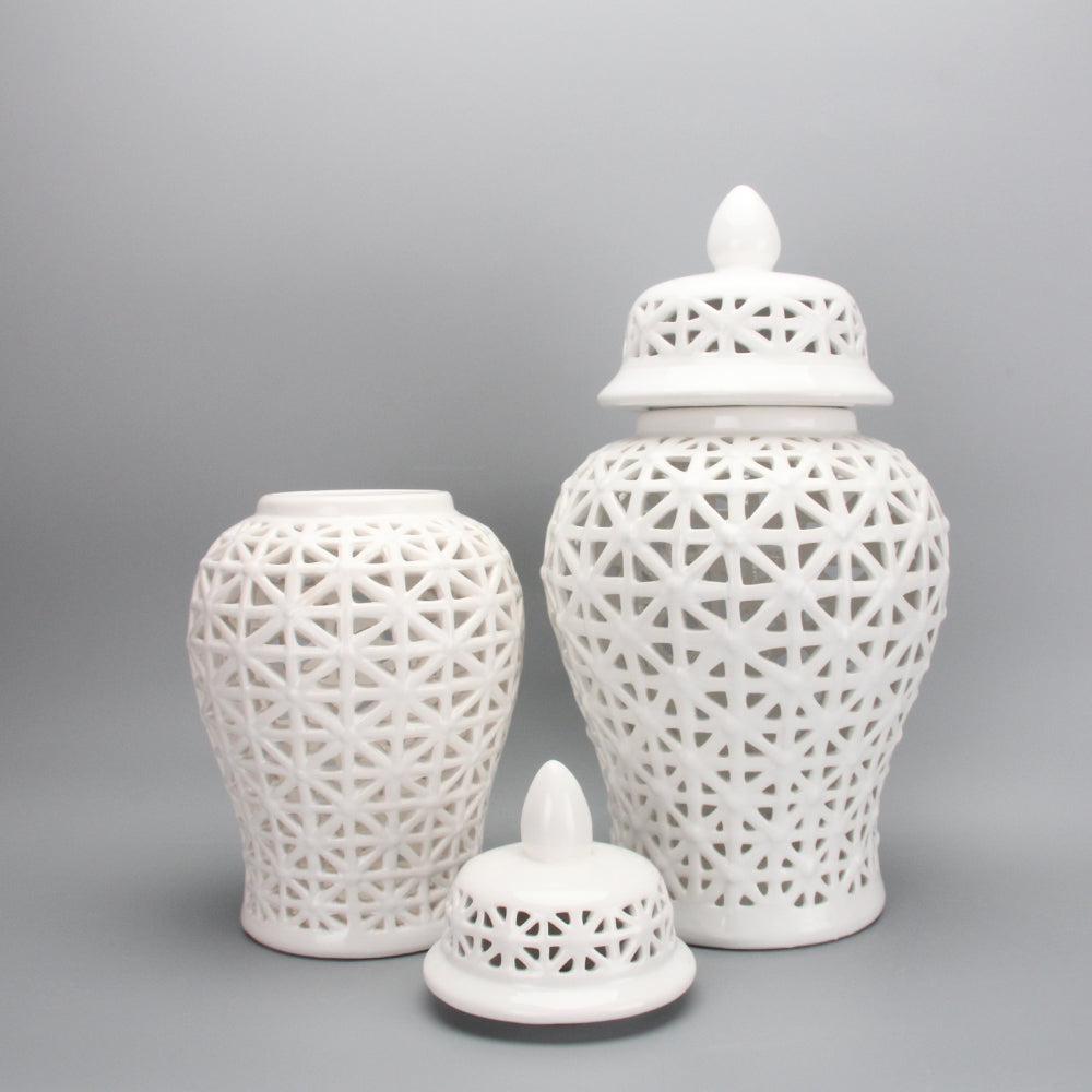 White Cross Style Ginger Jar