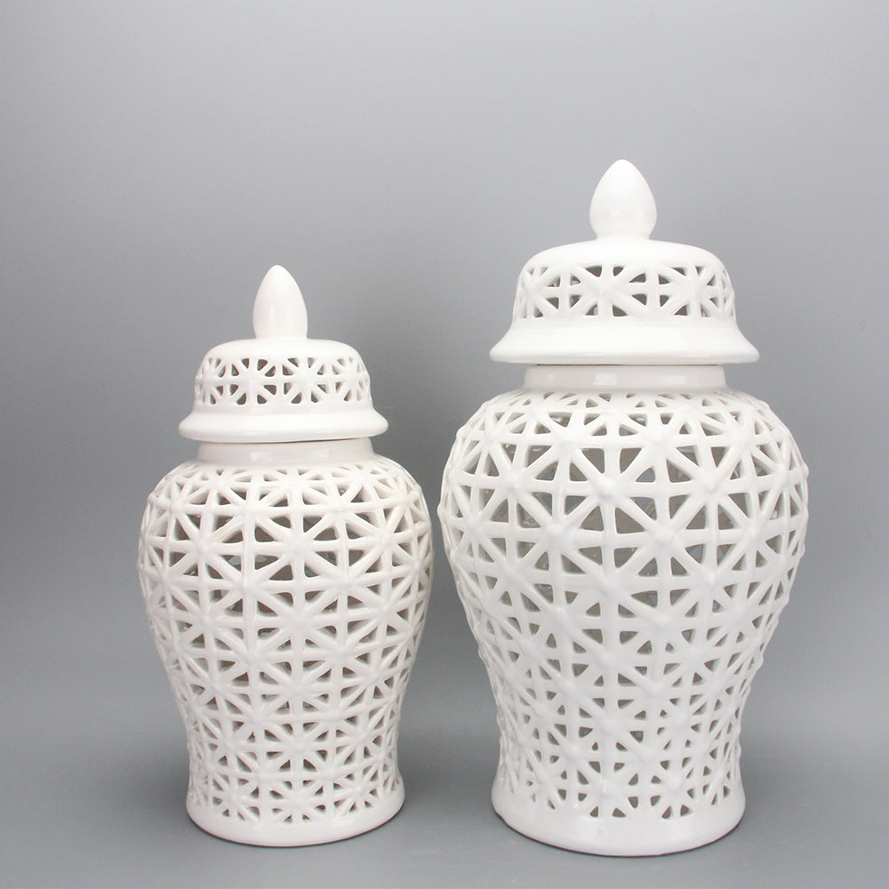 White Cross Style Ginger Jar