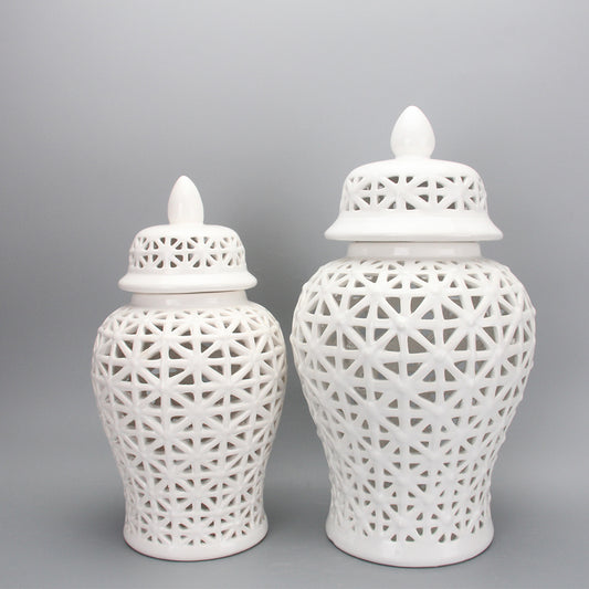White Cross Style Ginger Jar