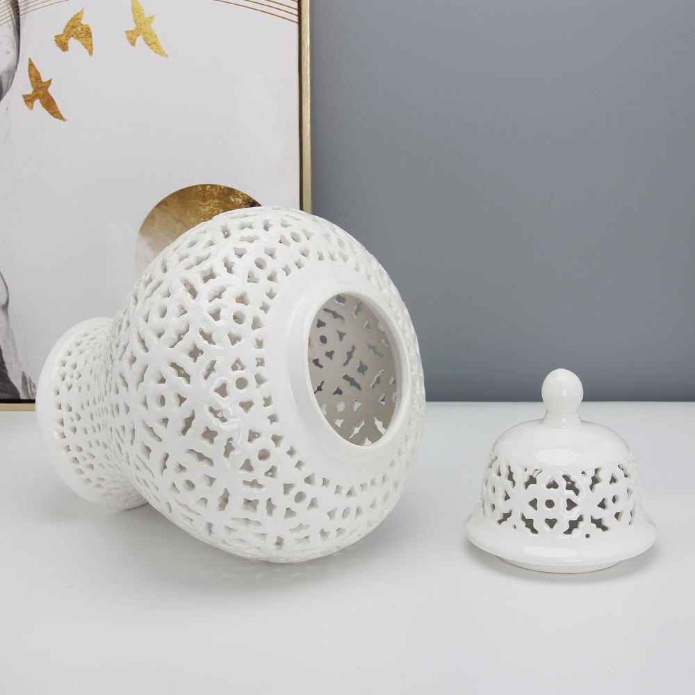 White Ginger Jar Hollow style
