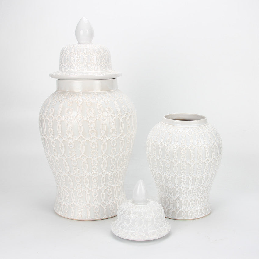 White Pattern Ginger Jar