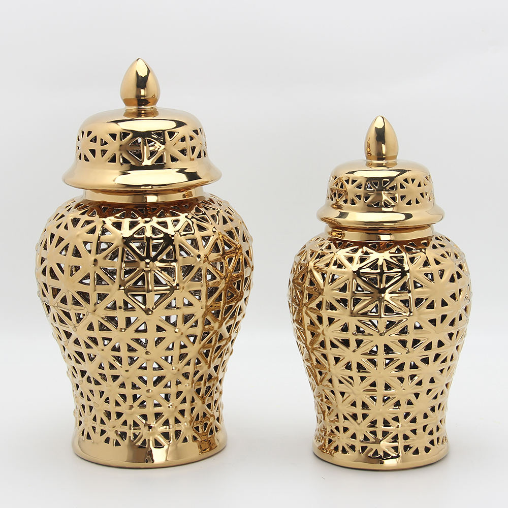 Gold Cross Style Ginger Jar