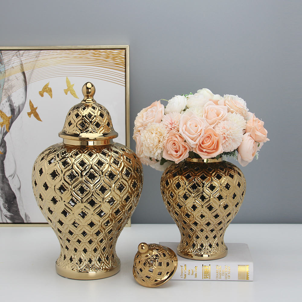 Gold Bulbed Ginger Jar style