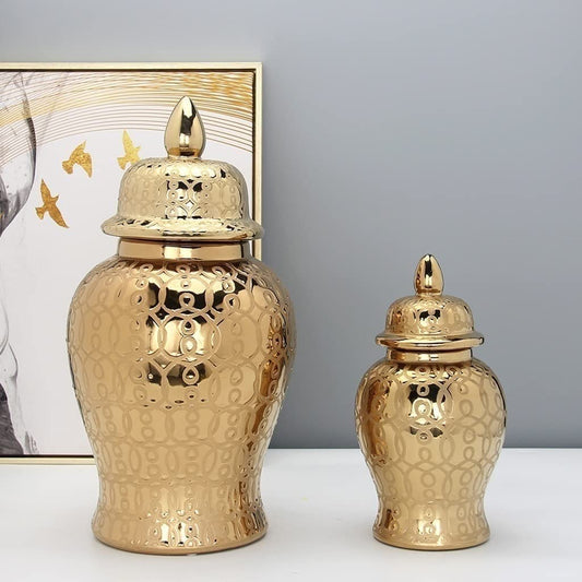 Gold Pattern Ginger Jar