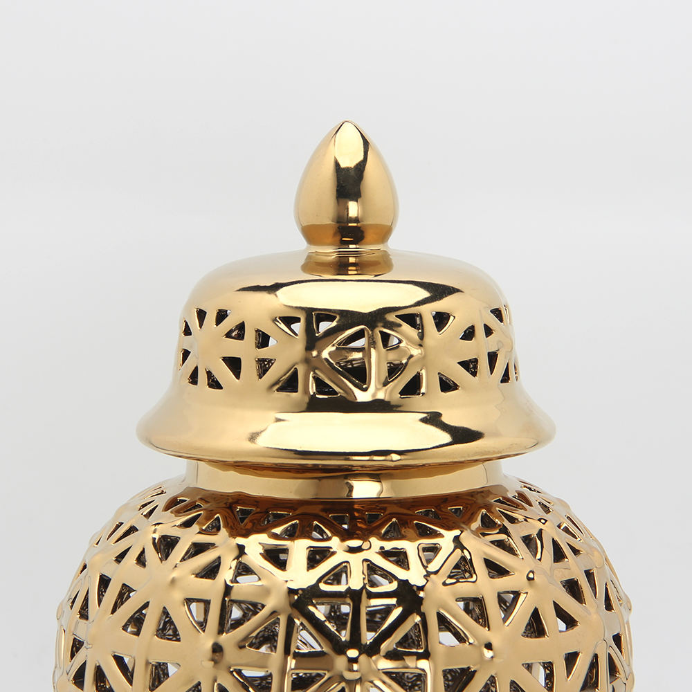 Gold Cross Style Ginger Jar