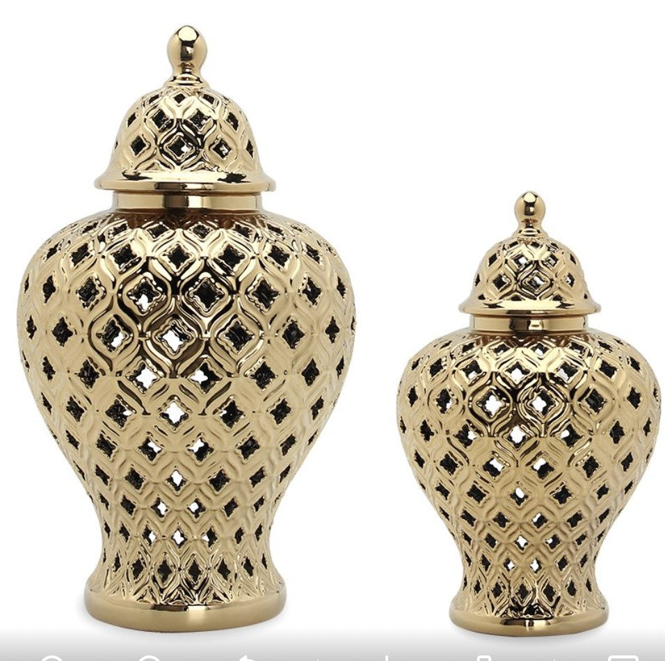 Gold Bulbed Ginger Jar style
