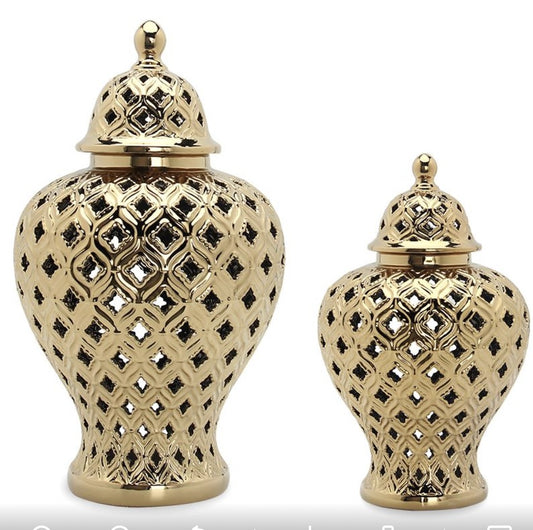 Gold Bulbed Ginger Jar style