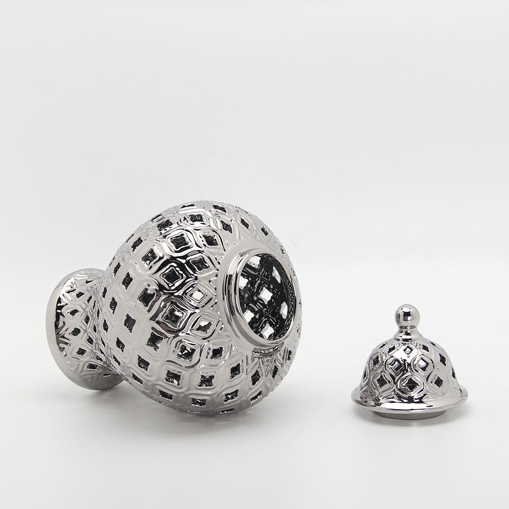 Silver Ginger Jar Bulbed Style