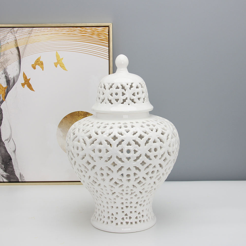 White Ginger Jar Hollow style