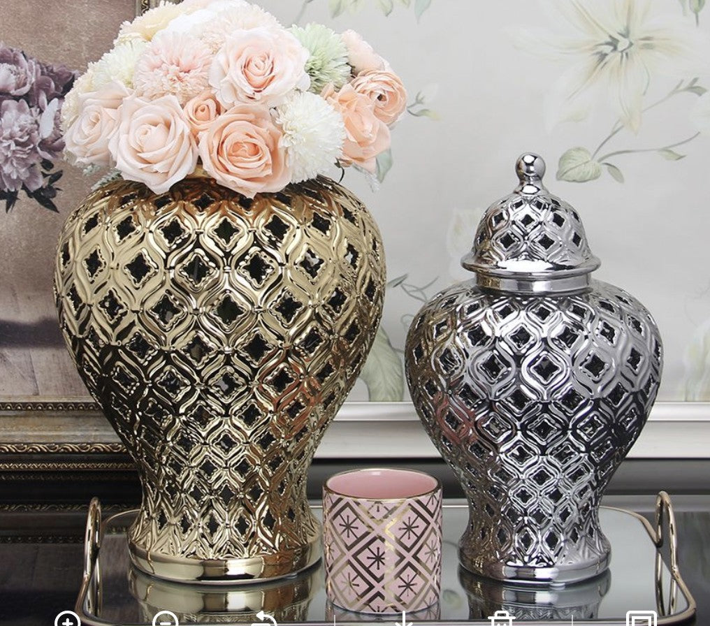 Gold Bulbed Ginger Jar style