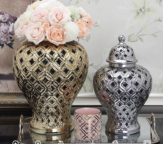 Gold Bulbed Ginger Jar style