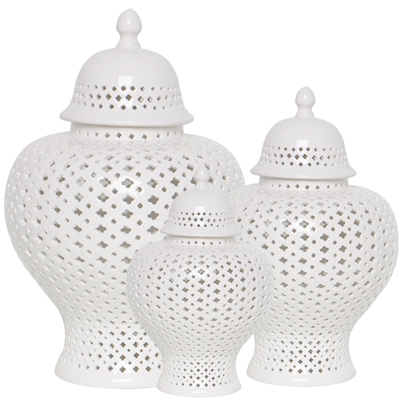 White Hollow Style Ginger Jar