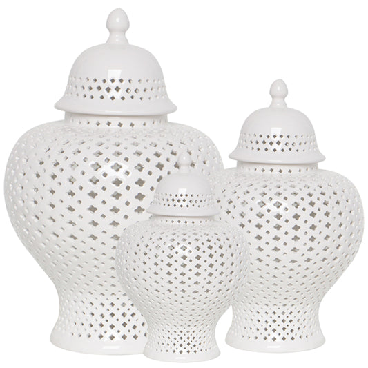 White Hollow Style Ginger Jar