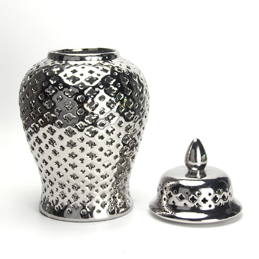 Silver Pierced Ginger Jar