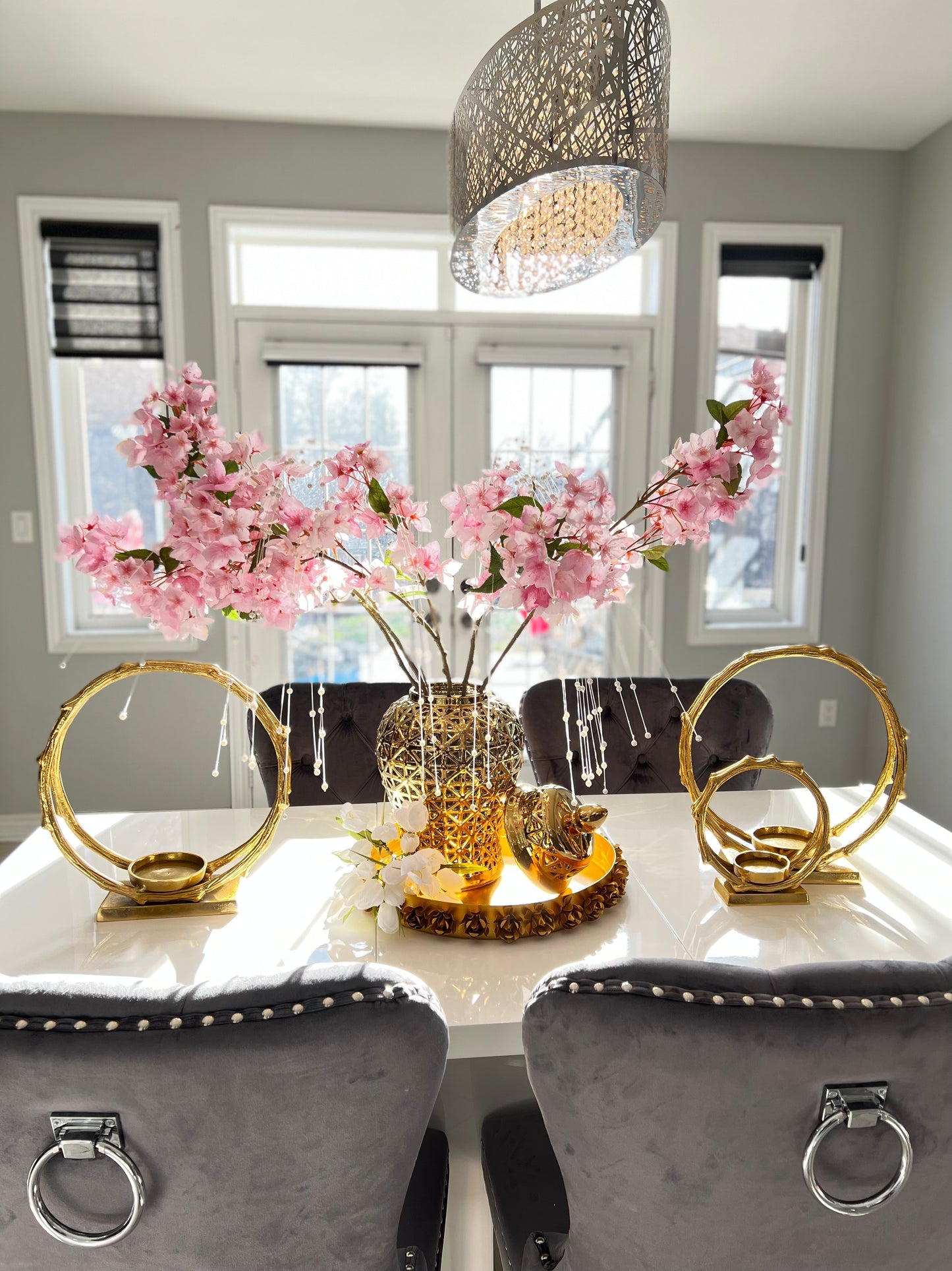 Gold Circle /Hurricane Candle Holder