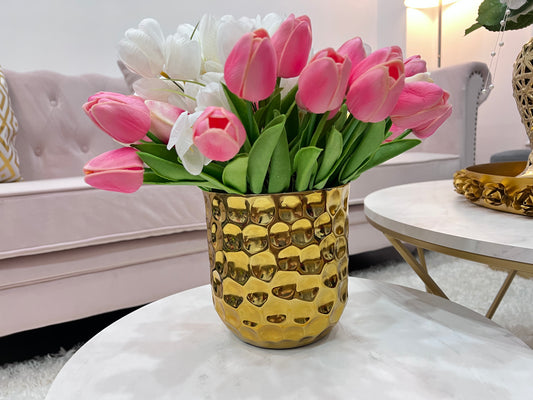 GOLD METAL VASE