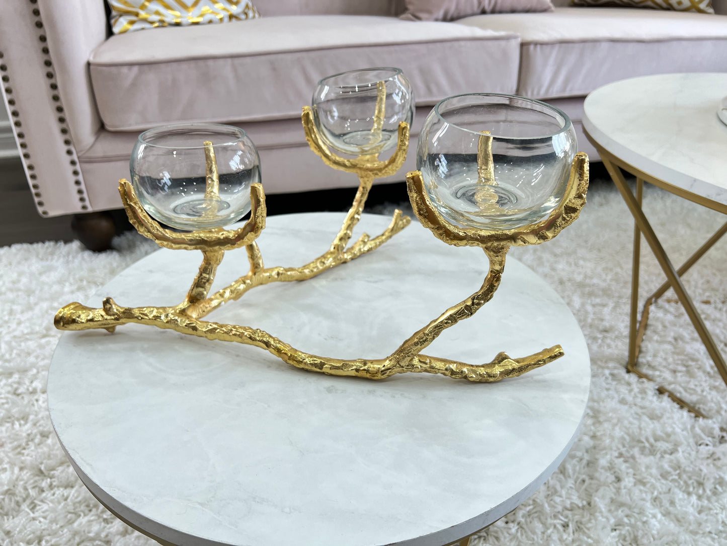 Gold candle or Floral Centerpiece