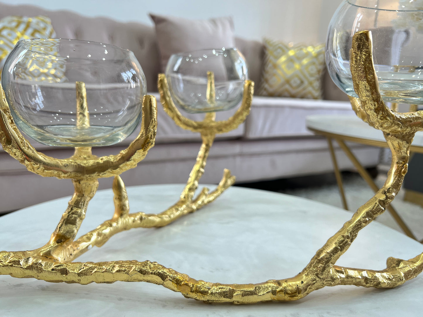 Gold candle or Floral Centerpiece