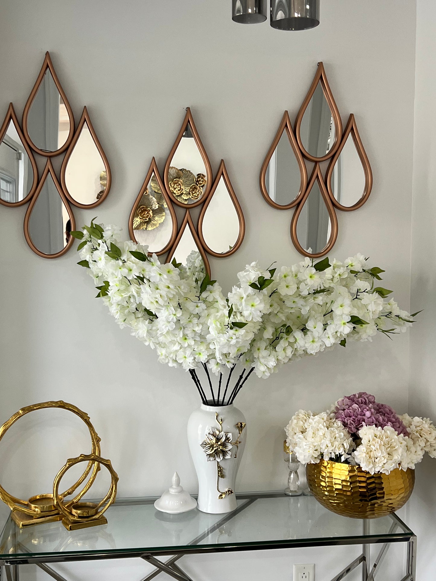 Tear Drop Wall Mirror(Rose Gold)