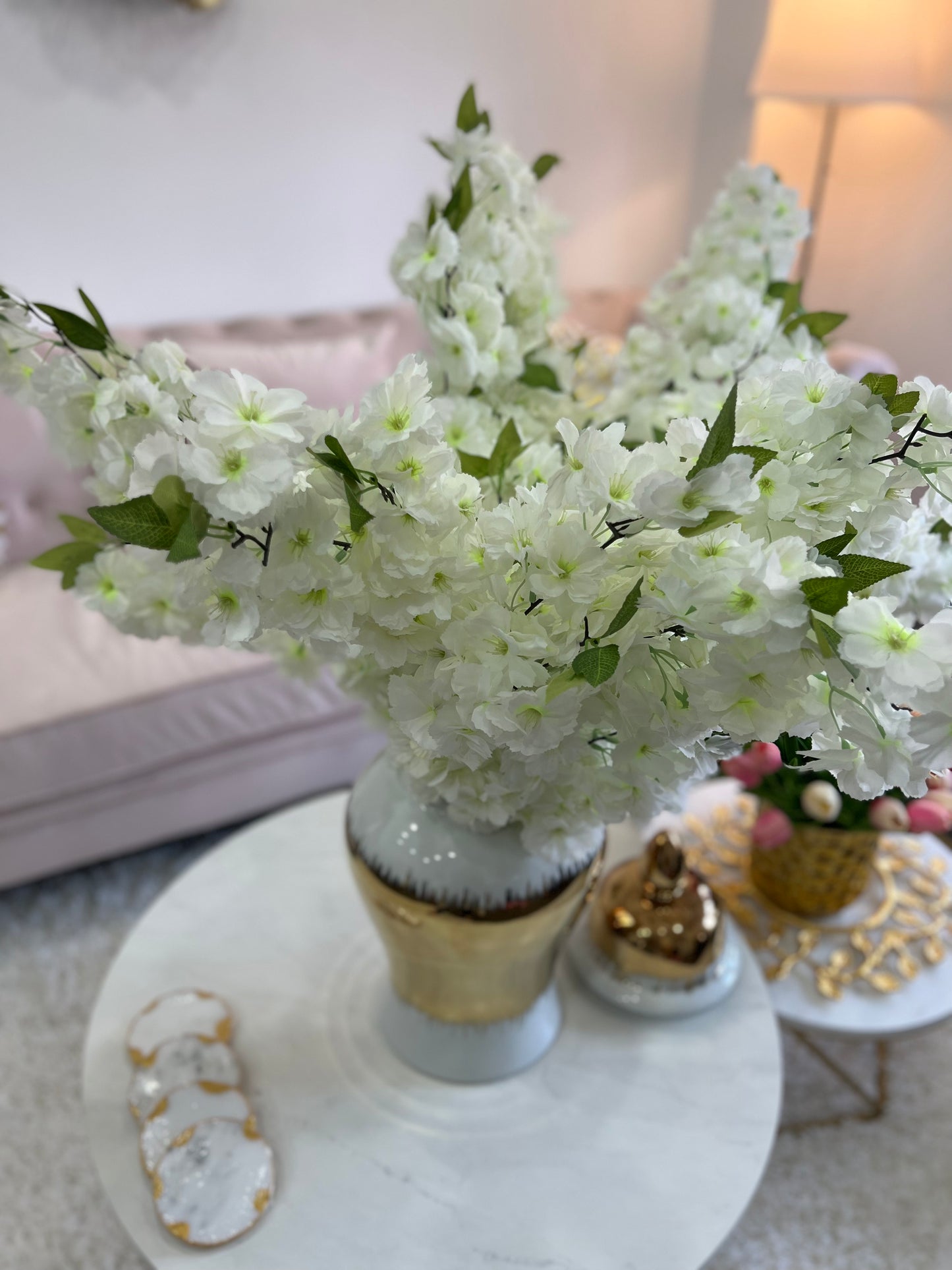 White Cherry Blossom Branch
