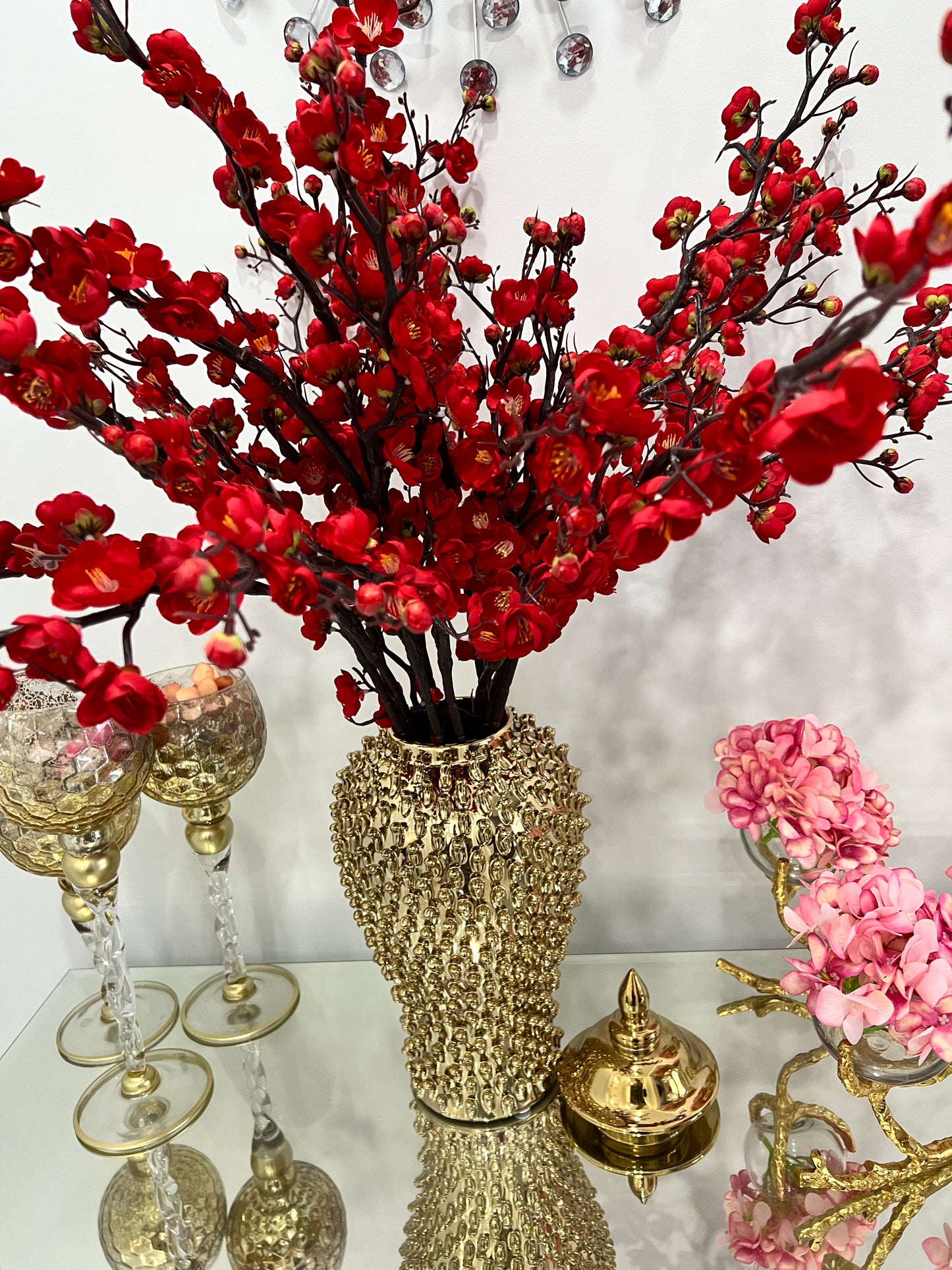 Gold Studded Ginger Jar 18"