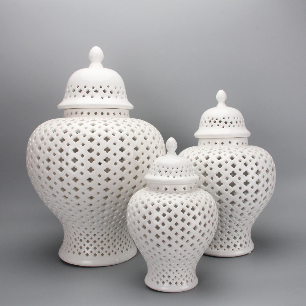 White Hollow Style Ginger Jar
