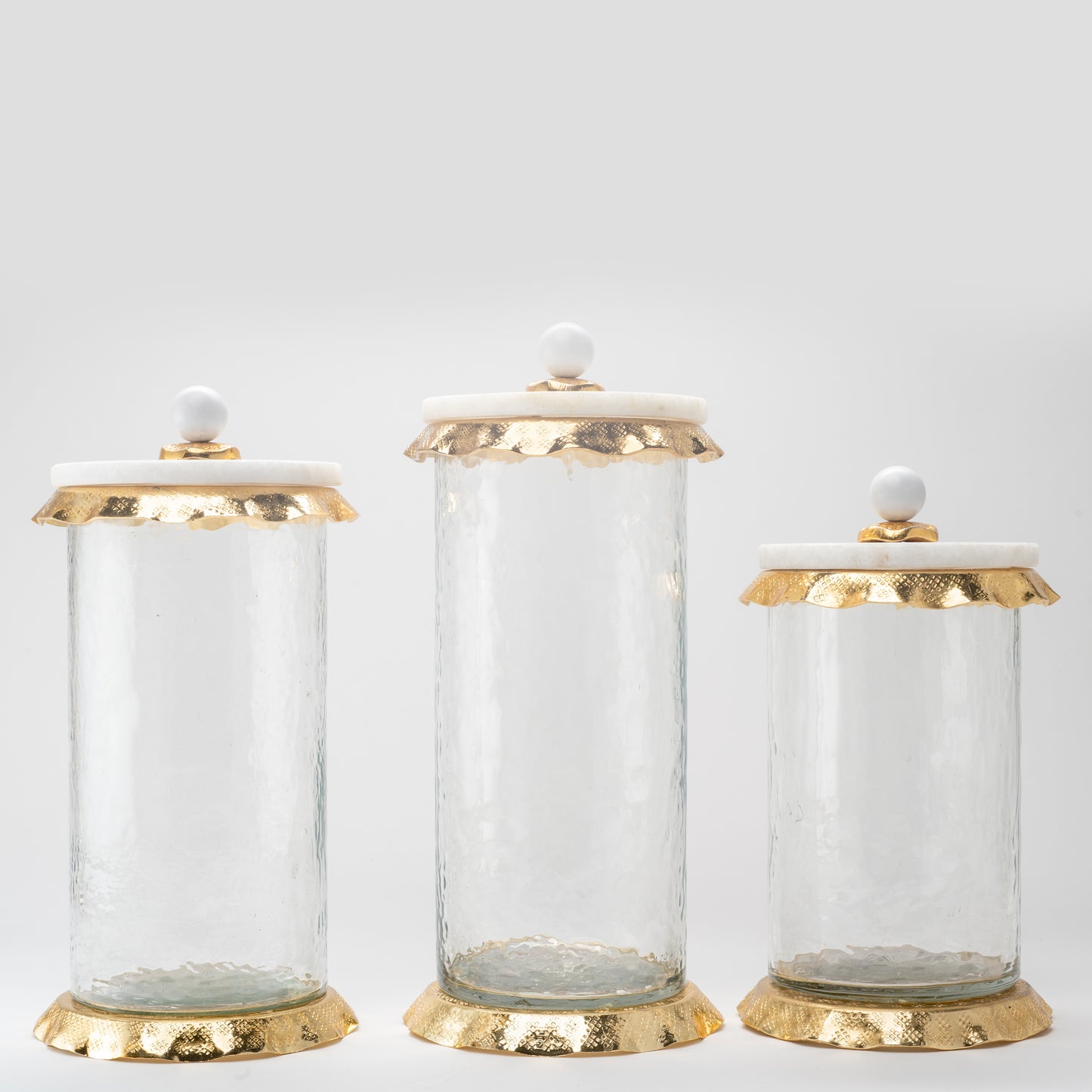 Glass Canister With Marble Lid