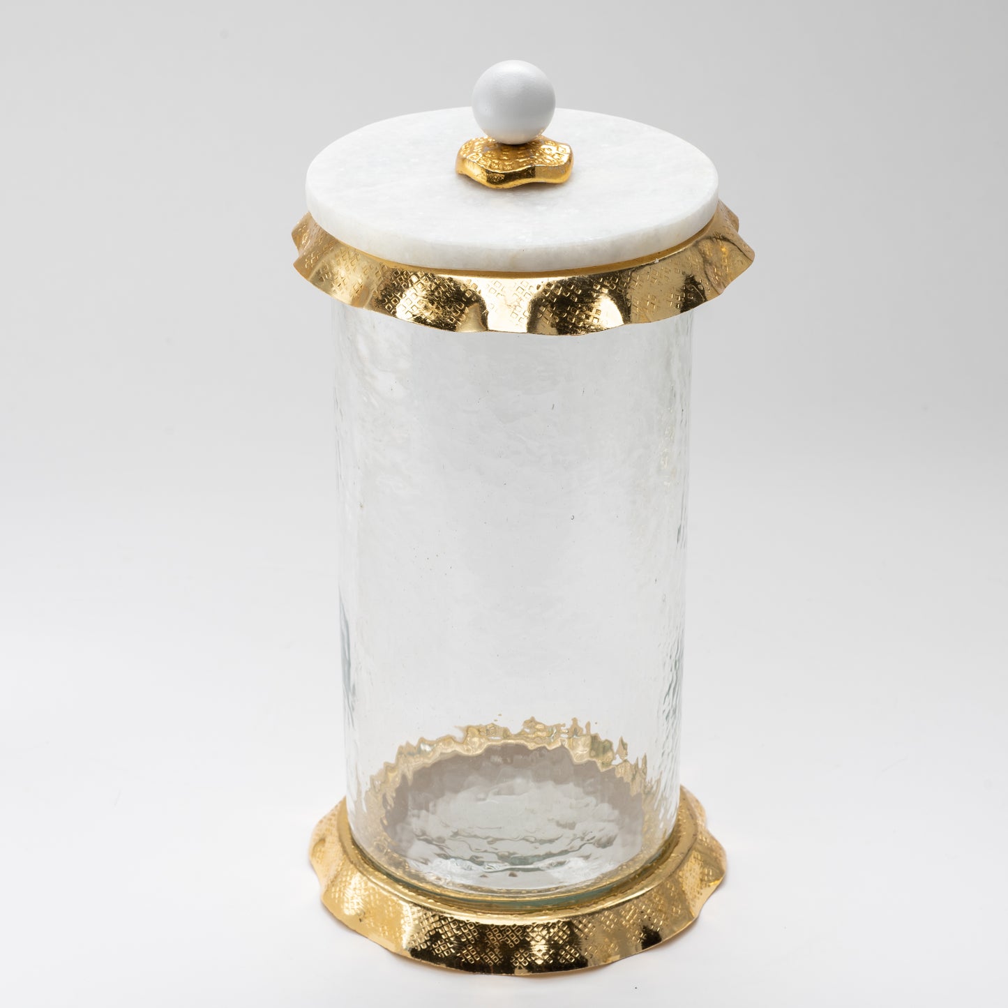 Glass Canister With Marble Lid