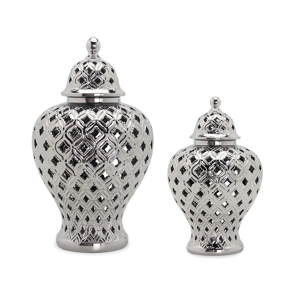 Silver Ginger Jar Bulbed Style