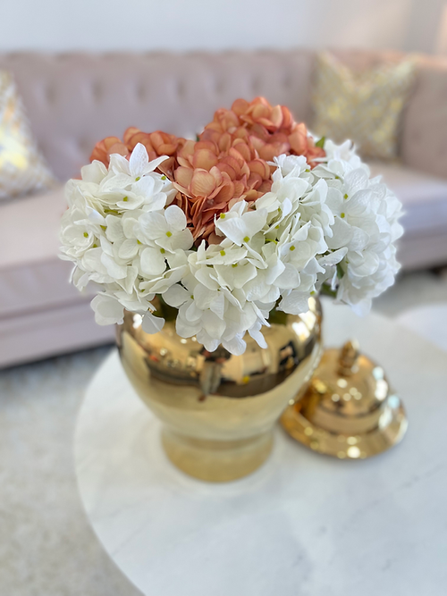 Peach Hydrangea flower stem