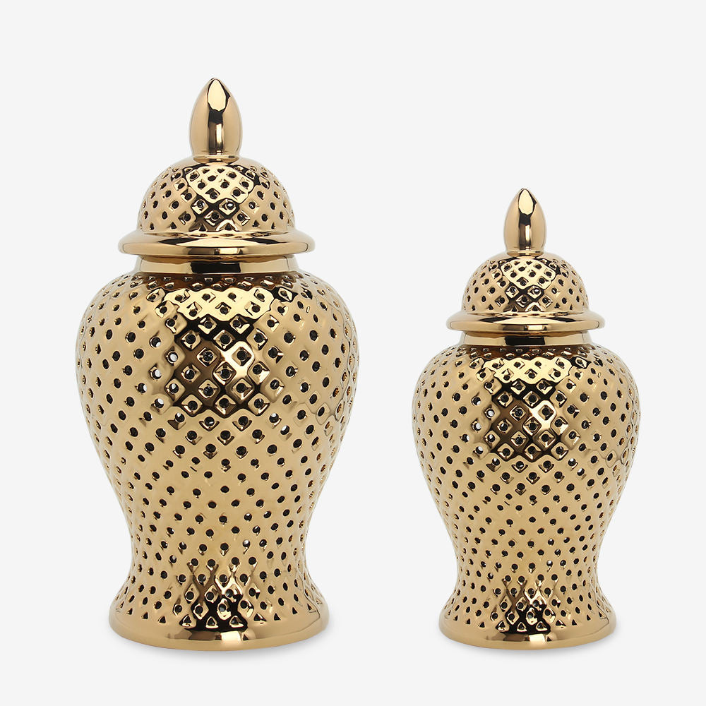 Gold Pierced Ginger Jar ( 2 Size)