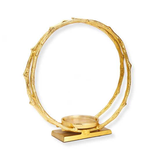Gold Circle /Hurricane Candle Holder