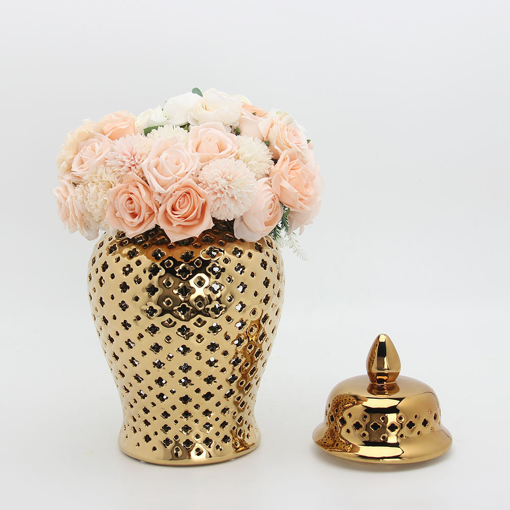 Gold Pierced Ginger Jar