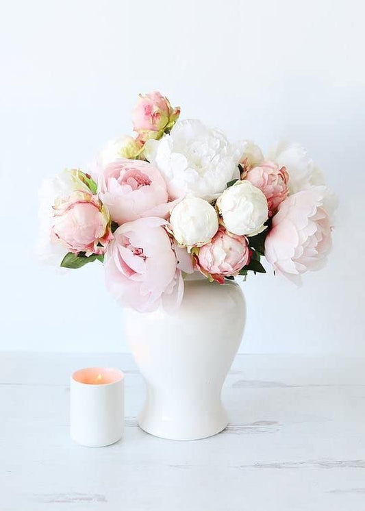 White Plain Designs Ginger Jar VASE with Lid/Ceramic VASE or Flower vase for Home Decor (White Plain Designs )
