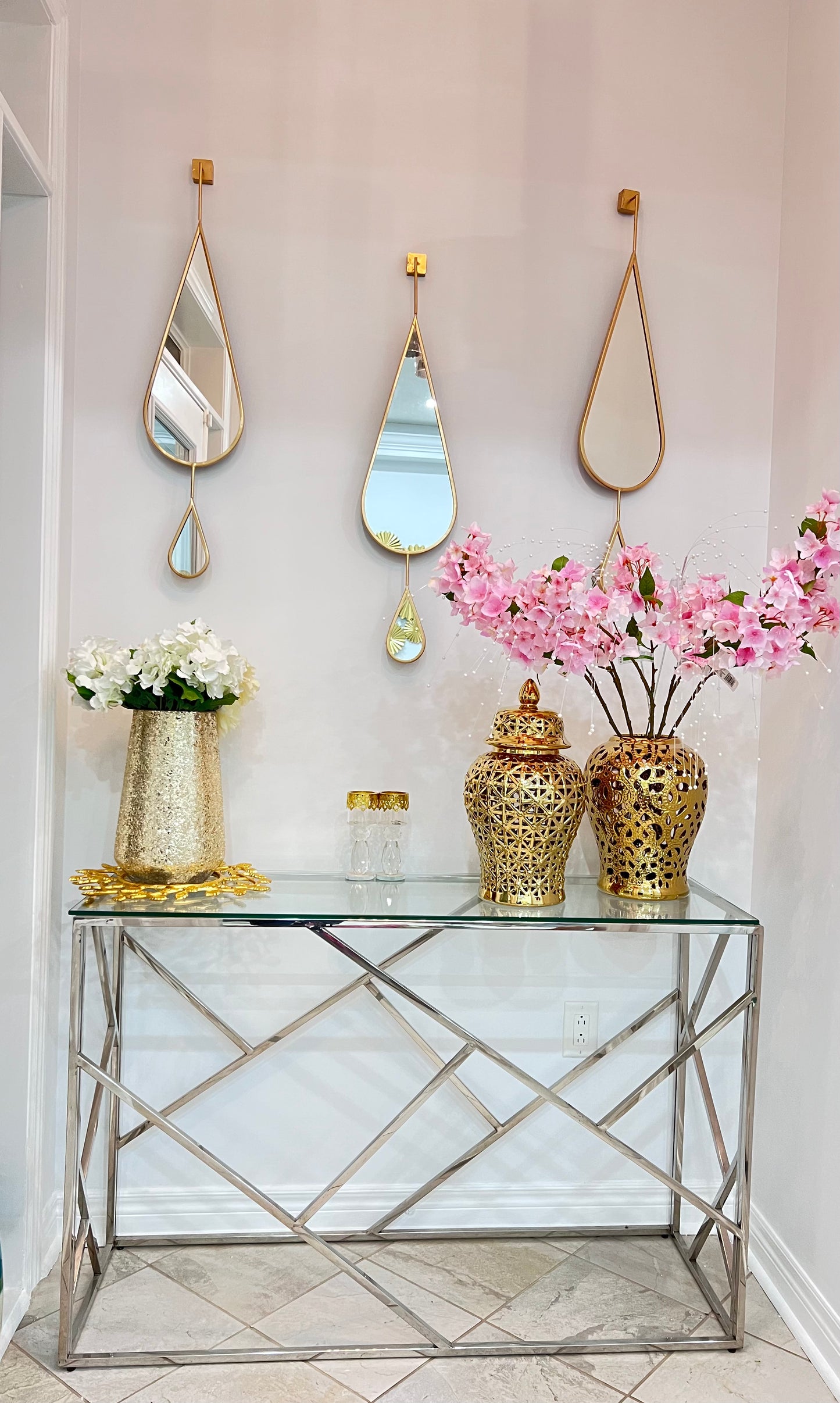 Gold Teardrop Mirrors