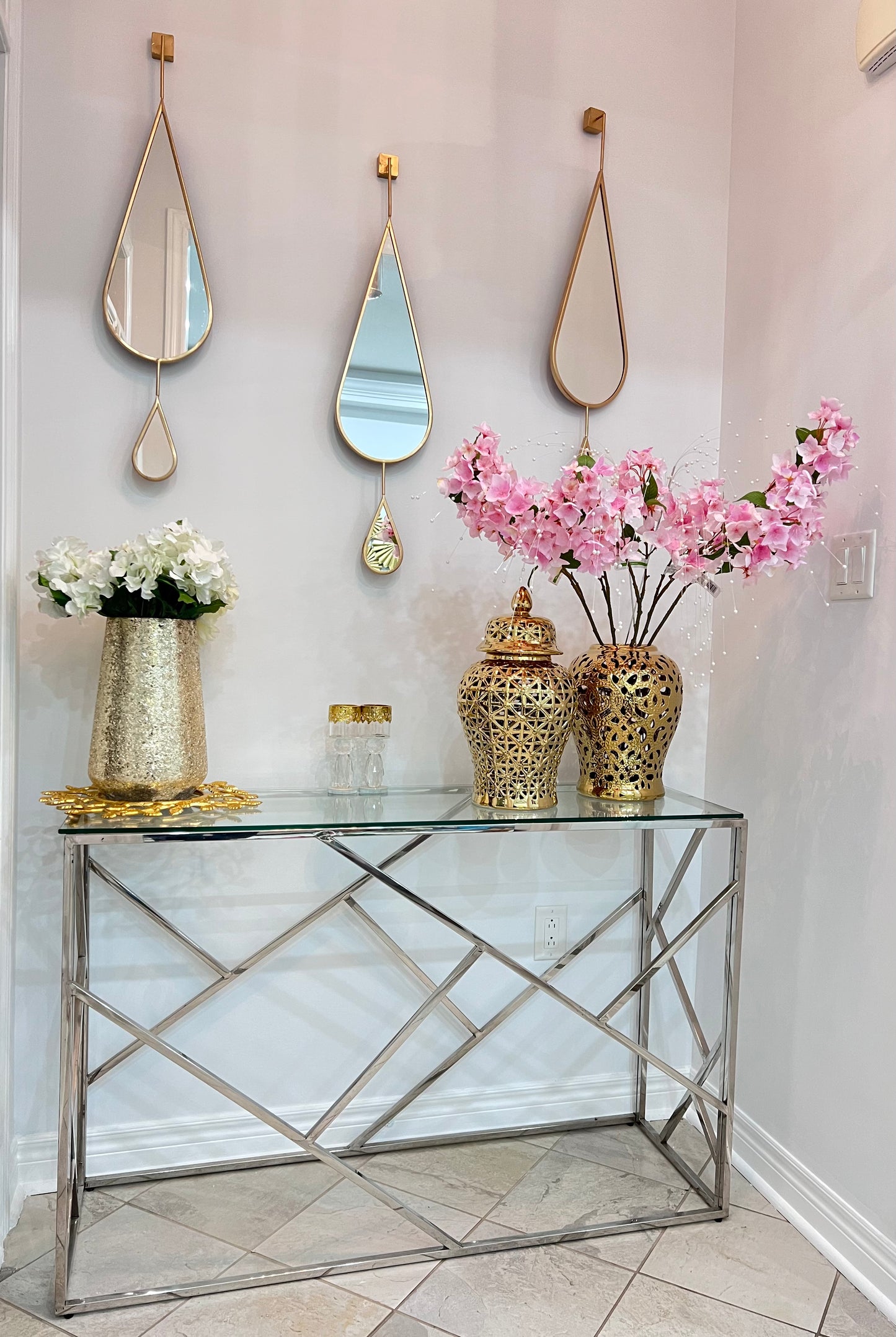 Gold Teardrop Mirrors