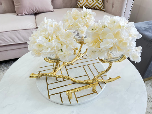 Gold candle or Floral Centerpiece