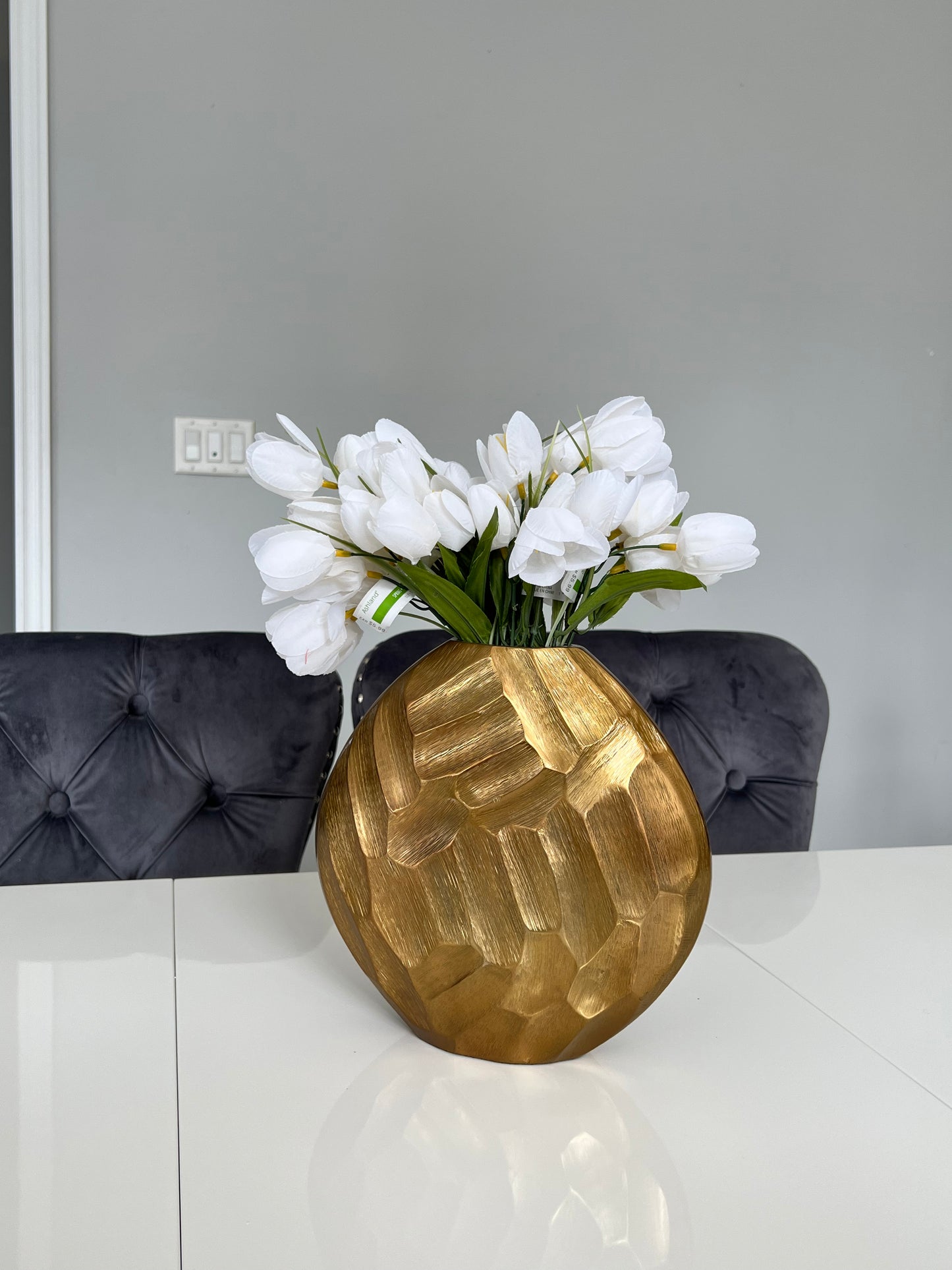 GOLD HAMMERED VASE