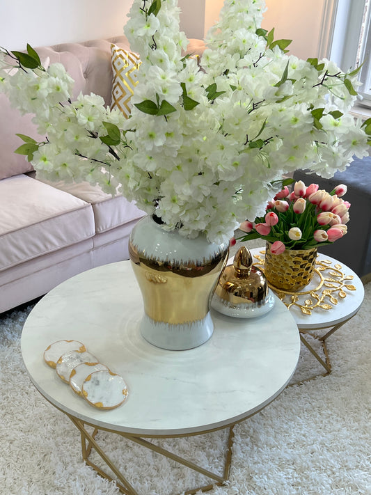 Gold edges Marble Square shape Coasters